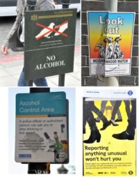 Londýn je město plné cedulí s příkazy, zákazy a oznámeními.